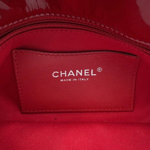 CHANEL Matelasse Mademoiselle Chain Boring Shoulder Patent Leather Red - Picture 14 of 15